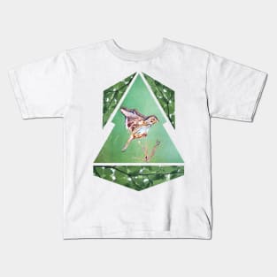 Bird forest green nature design Kids T-Shirt